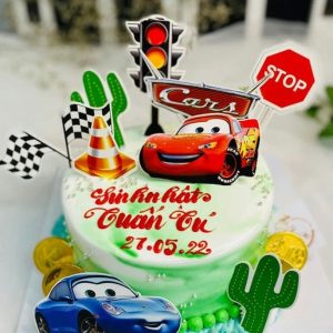 BBT07 – Bánh bánh sinh nhật siêu xe vui nhộn