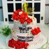BCH002 - Bánh Cưới Hoa Đỏ Vĩnh Cửu