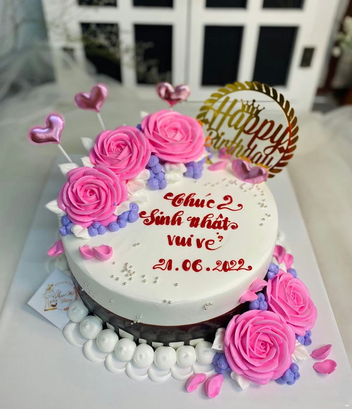 BNL14 – Bánh kem hoa tặng sinh nhật chị hai