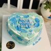 BHQ06 – Bánh kem khuôn trái tim tone màu xanh da trời