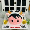 BTN01 - Bánh thú nổi tặng bé gái hình con bò sữa